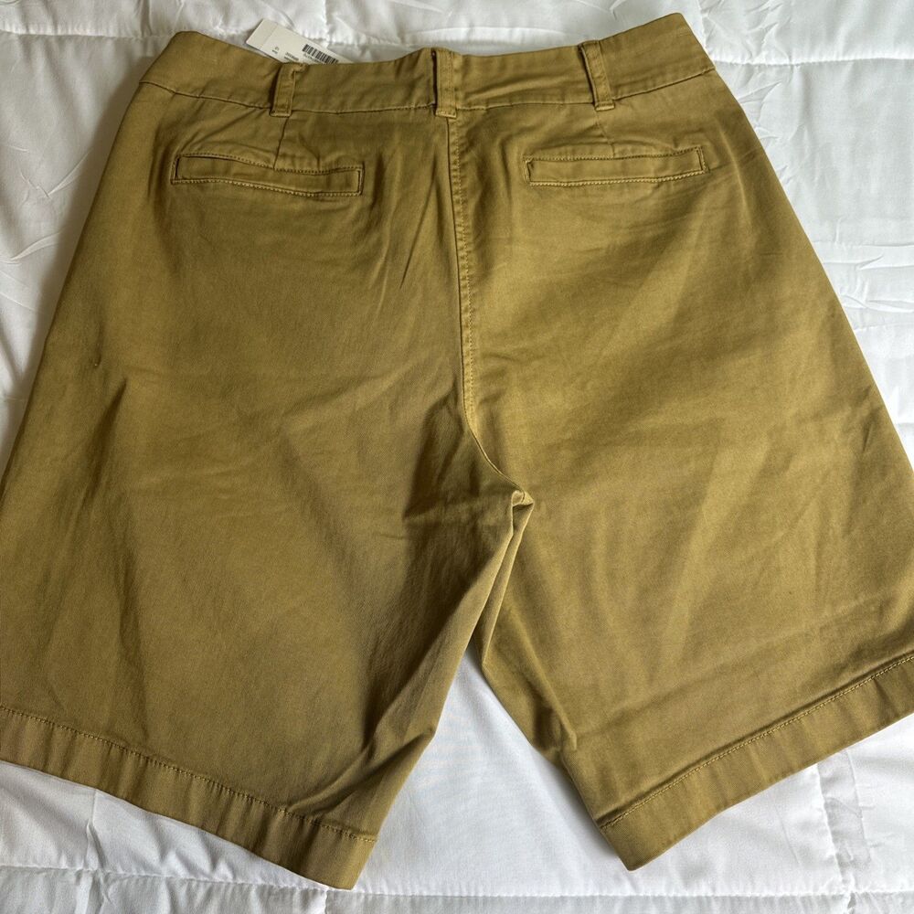 J.Crew 9" Bermuda Chino  Walking Short Sz 12 Camel Brown Mid-Rise Zip Flat Front - Picture 9 of 9